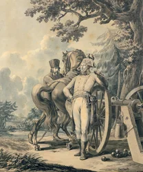 General Jean Victor Moreau (1763-1813) (penna och bläck, gouache och wc på papper)